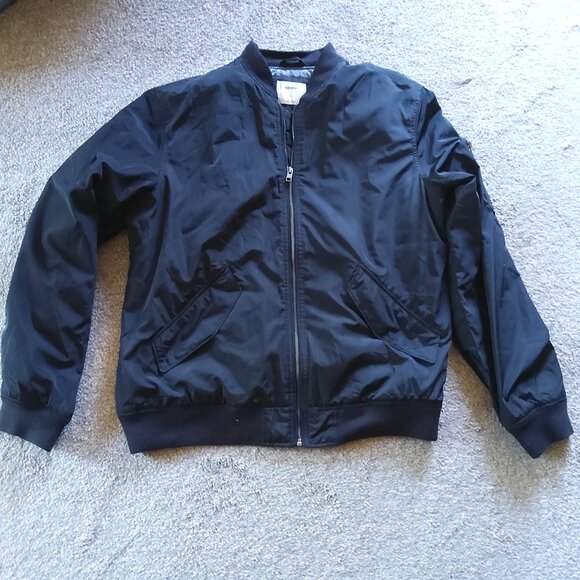 OLD NAVY BLACK VARSITY JACKET - Picture 1 of 4